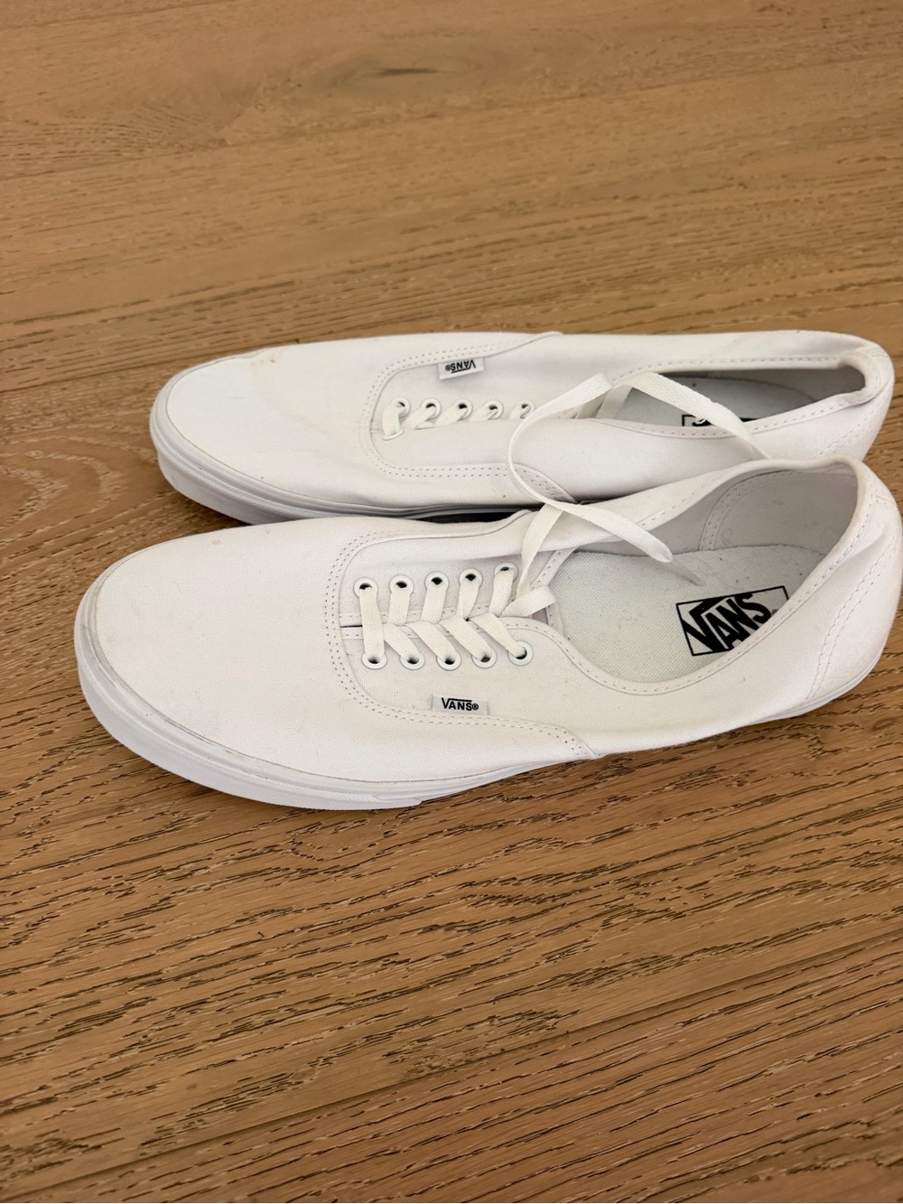Vans White Canvas Sneakers - Classic Low Profile